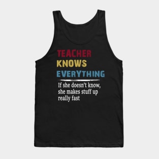 Teacher Knows Everything - Christmas Teacher Gift Tank Top